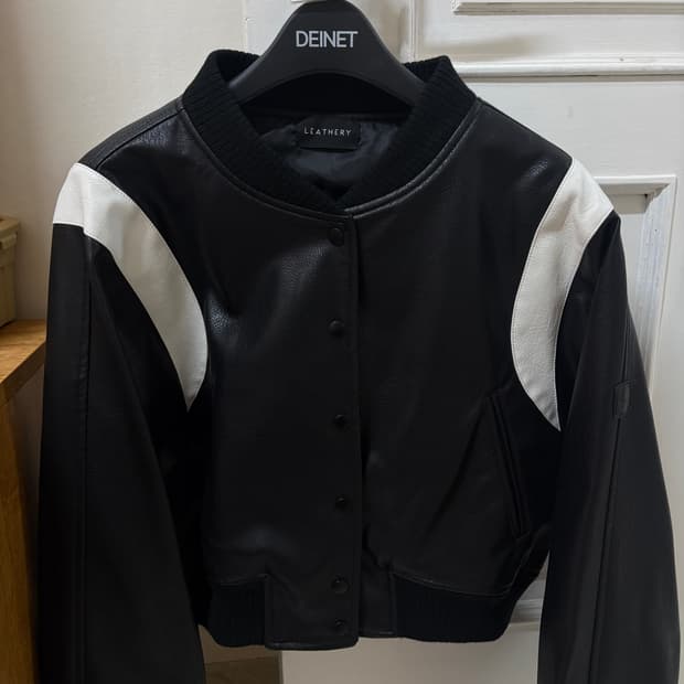 레더리 바시티 테디 자켓