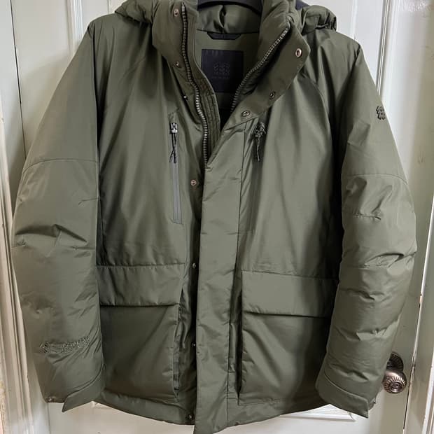 (95) 코오롱 스포츠 남성 윈드스토퍼 논퀼팅 중기장 다운 그레이시 카키