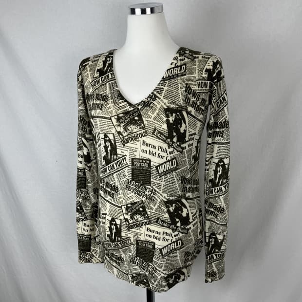 INGNI 그래픽 브이넥 니트 