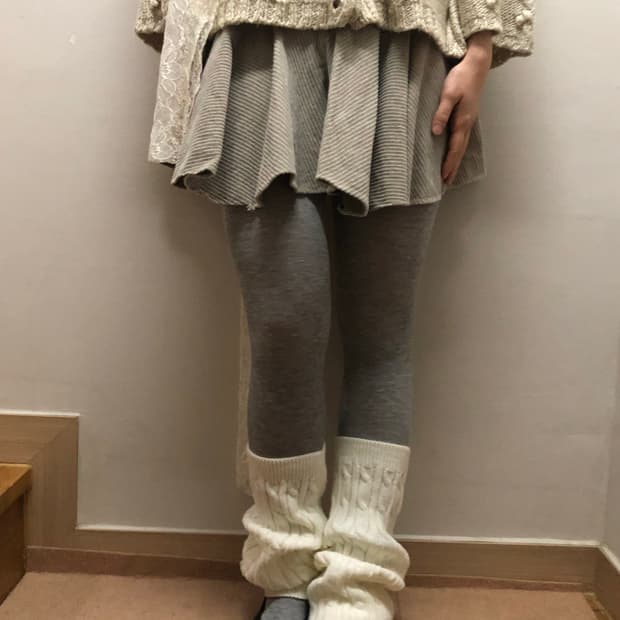 빈티지 베이지 코듀로이 미니 스커트