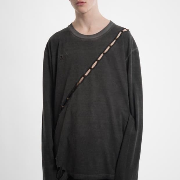 혜인서 18SS 비즈 그런지 크루넥 롱슬리브 3사이즈n