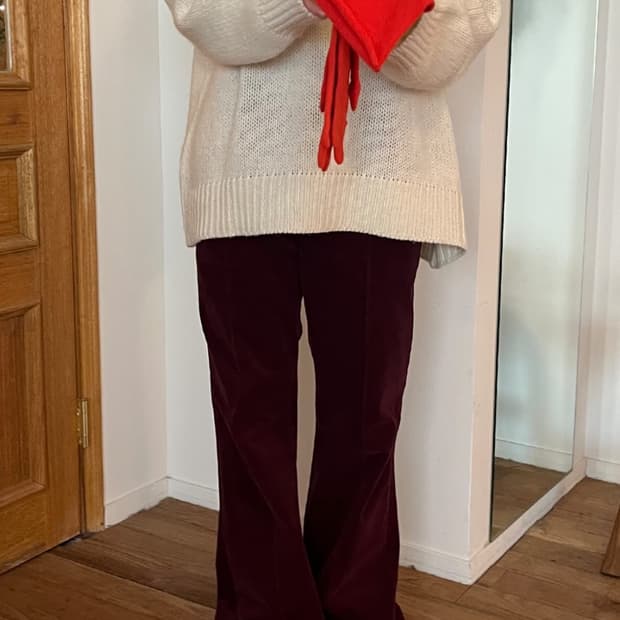 에토스 부츠컷 팬츠 와인(새)