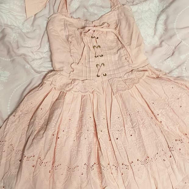 리즈리사 핑크 펀칭 원피스