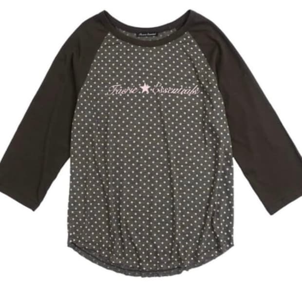 dot reglan sleeve top (charcoal)