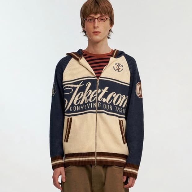 테켓 quip knit zip-up hoddie (니트 후드집업 네이비)