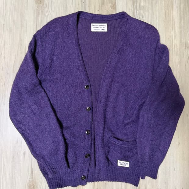 [M]와코마리아 모헤어 가디건 퍼플 컬러 보라색