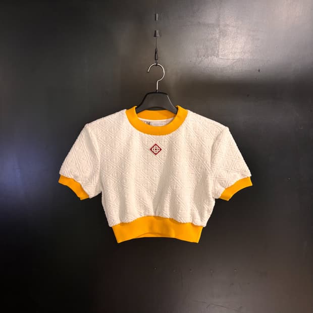 카사블랑카 모노그램 테리 크롭탑