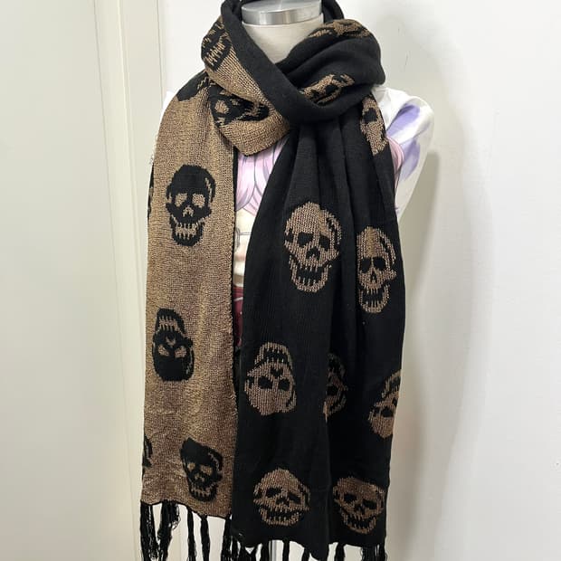일본 빈티지 락펑크 스컬 머플러