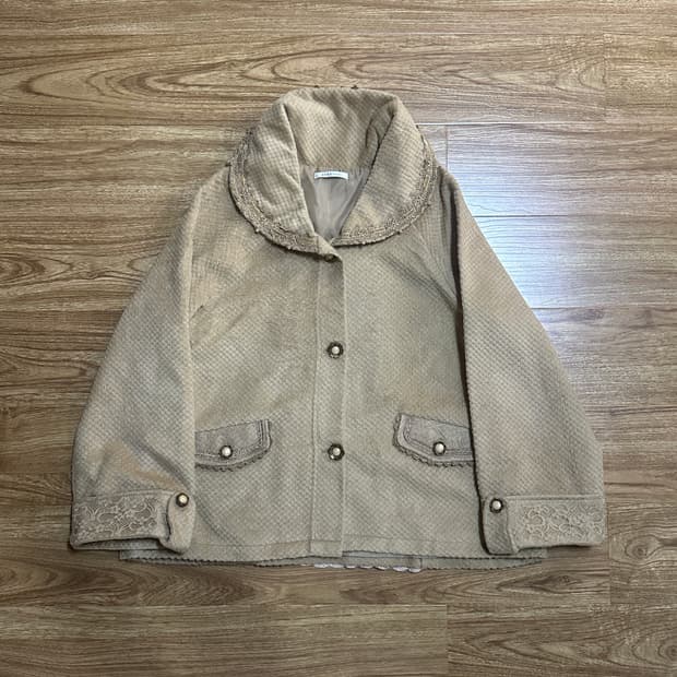 빈티지 엑시즈팜 라떼 리본 코트 히메갸루 로걀 히메카지 모리걸 브라운