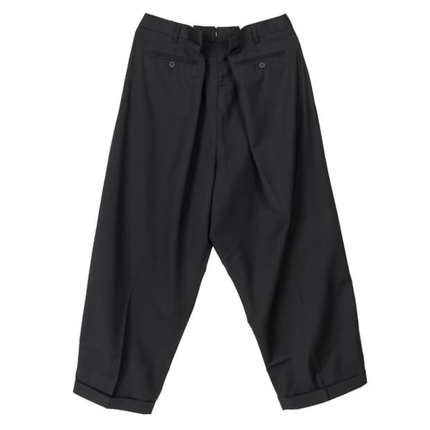 [XS,S,M]호다코바 더블 백 와이드 팬츠/블랙