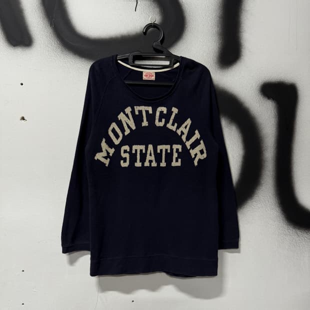 VTG 빈티지 네이비 빅 레터링 롱슬리브 니트