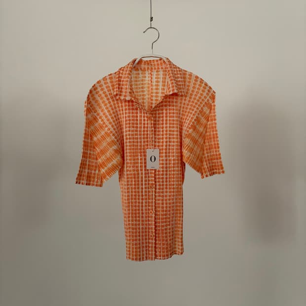 Dot Stripe Pleats Blouse