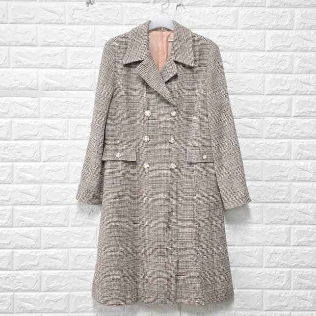 20s 케네스레이디 트위드 더블 코트 M