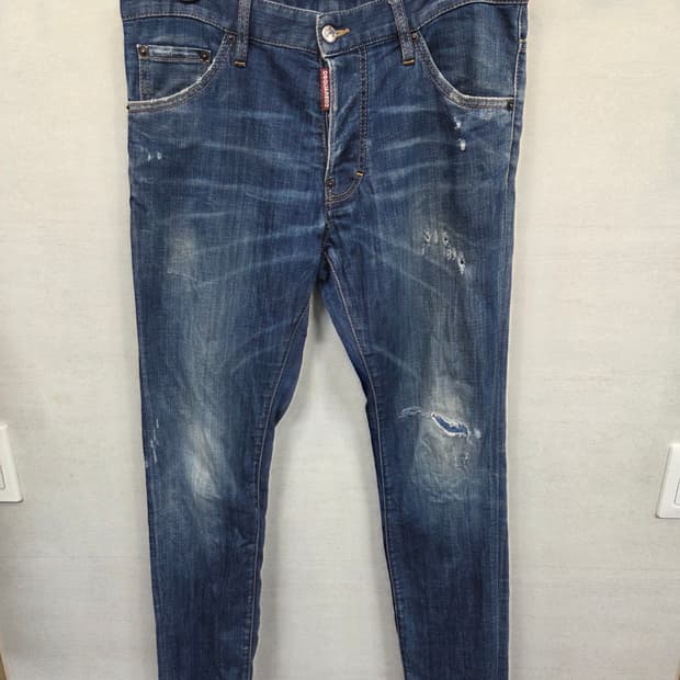 디스퀘어드 데미지 데님팬츠 48 대략 32~