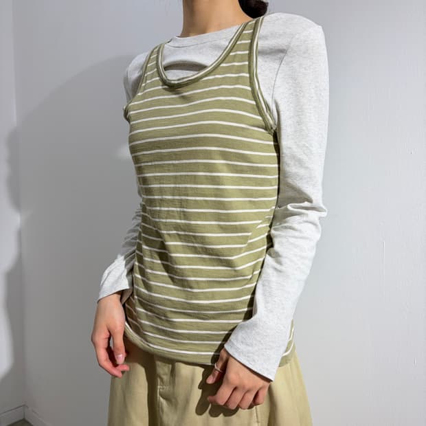 45rpm 카키 슬리브리스 민소매