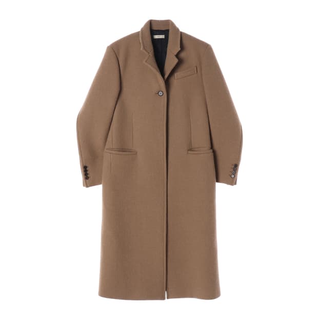 렉토 21FW KUSE 라이트 오버사이즈 울 알파카 롱 코트 베이지