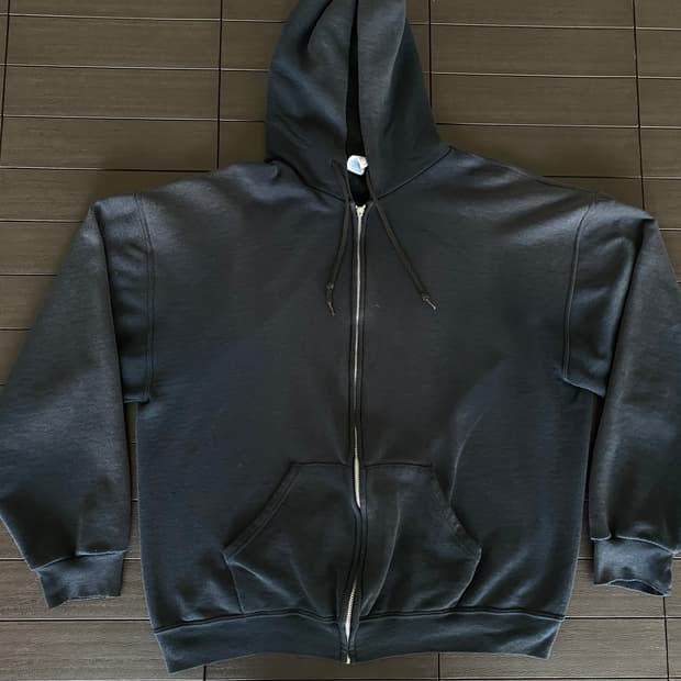 (L) 90s 러셀 후드집업 블랙