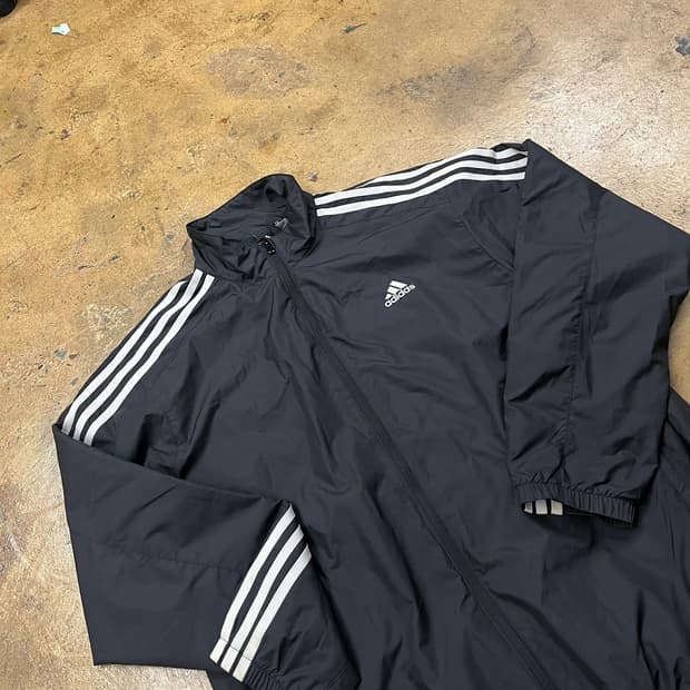 [정품/2XL] 아디다스 삼선 트레이닝 바람막이 블랙 b8