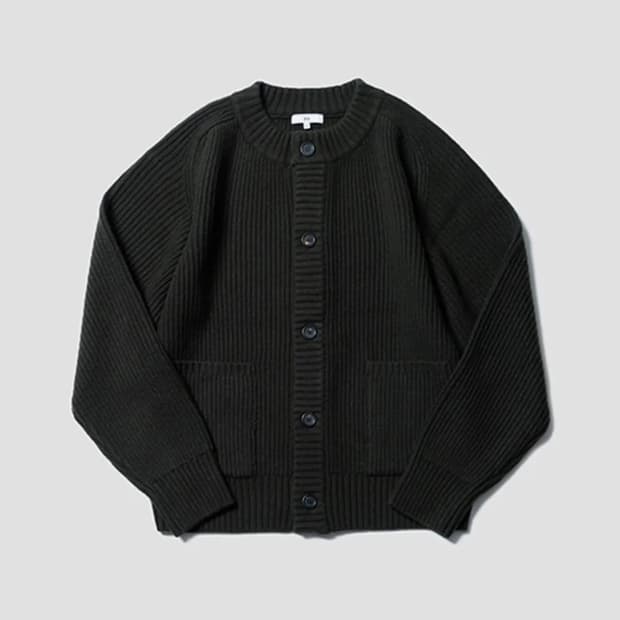 (L) 이른 새들 라운드 카디건 - 다크 올리브