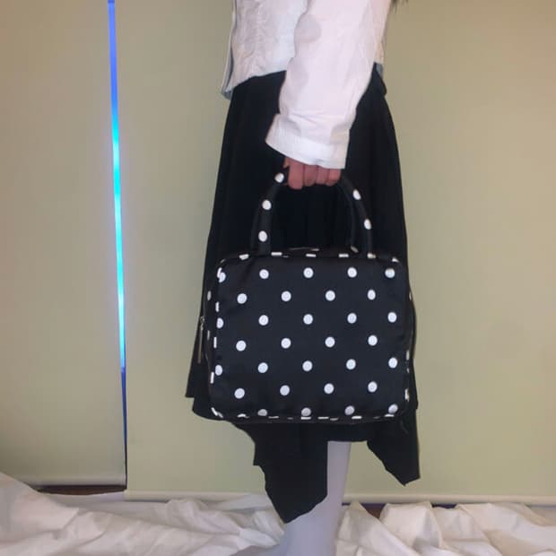 피치바스켓 마켓 폴카 도트 백