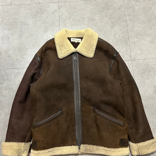 90s  에스콰이어 양가죽  오버사이즈 빈티지 무스탕 자켓 105size