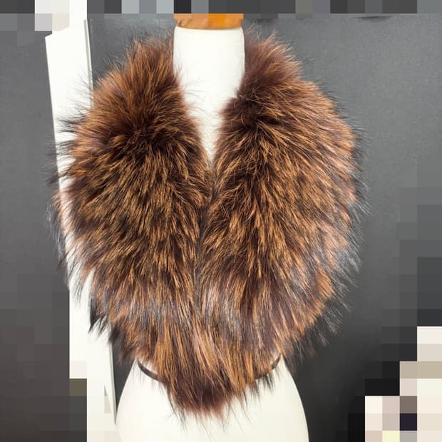 천연 라쿤퍼 목도리/카라/상태최상/고리여밈