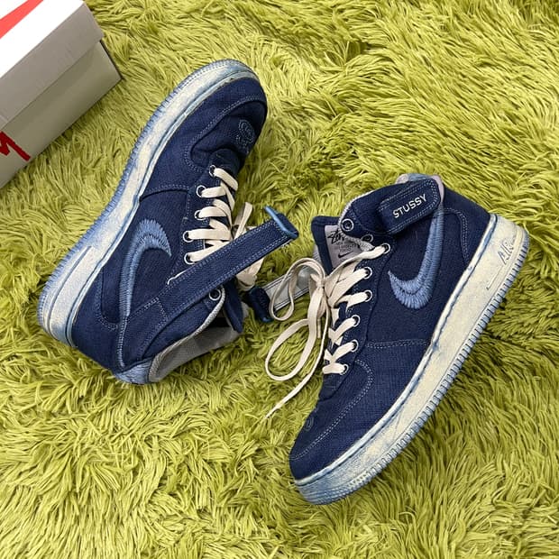 나이키 스투시 에어포스 미드 데님 커스텀