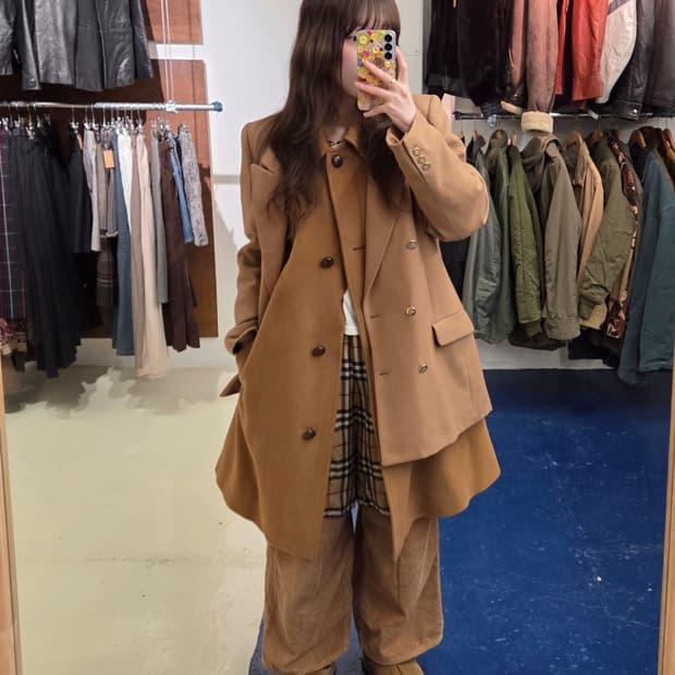 Burberrys 버버리 캐시미어 혼방 우드버튼 코트