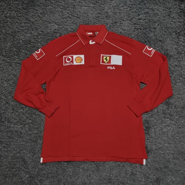 00s 휠라 페라리 카라티 L pk 긴팔 fila 빈티지 데드스탁 F1 