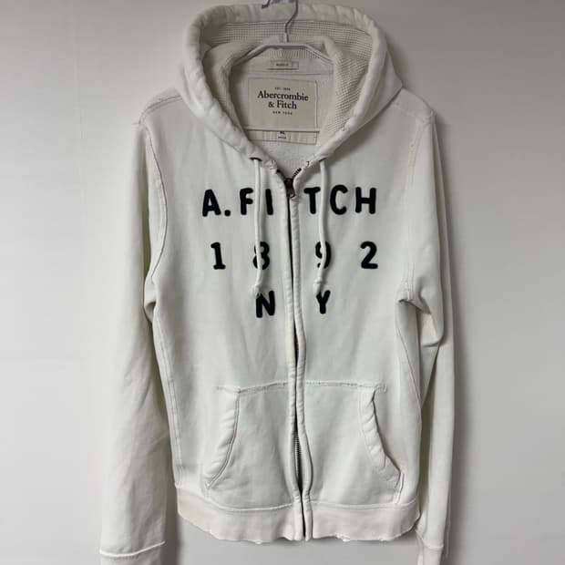 XL) 아베크롬비 화이트 후드집업