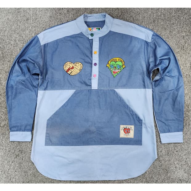 그라피스트만지 Man G 자수 하프단추 셔츠 F