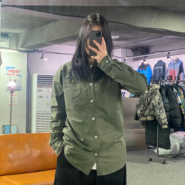 폴로 클래식핏 카키 옥스포드 셔츠 B3693