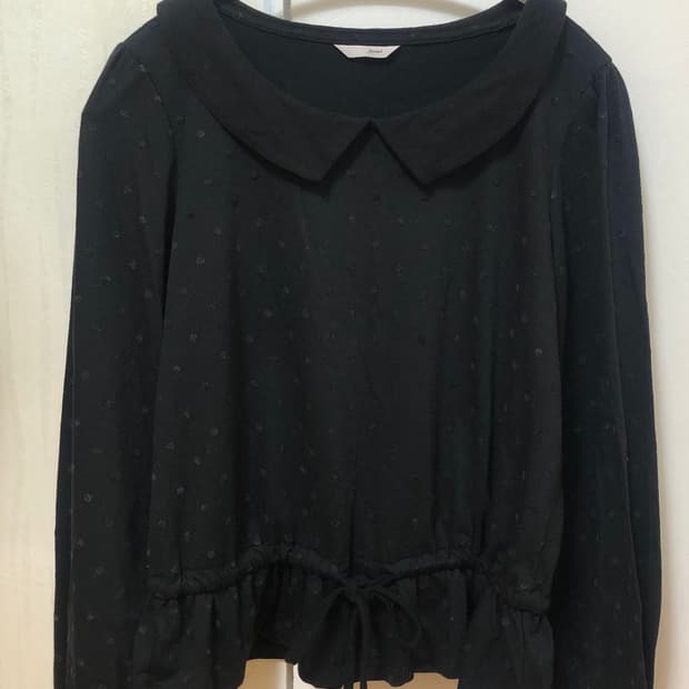 일본빈티지 리본셔링 도트 블라우스 티셔츠