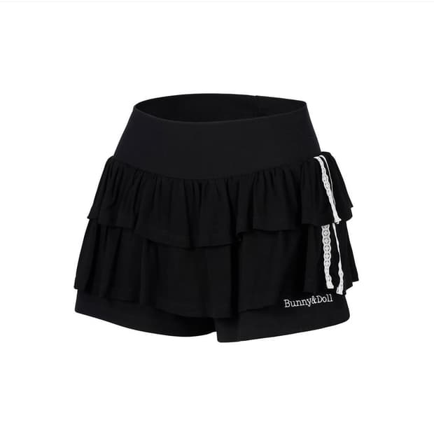 버니앤돌 코튼 프릴 스커트 블랙 슈