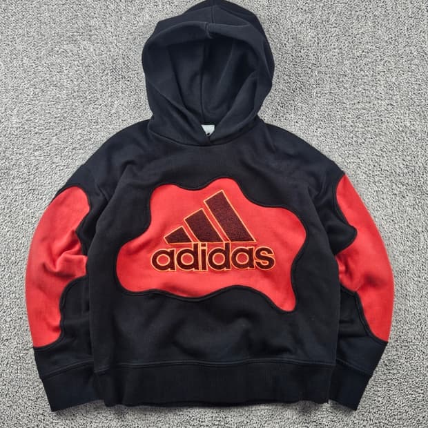 아디다스 아플리케 커스텀 스웻 후드 티셔츠 ( M 추정 ) / 9351