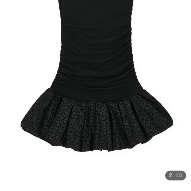 LOSESLEEPOVER 루즈슬립오버 셔링 블랙 미니 원피스