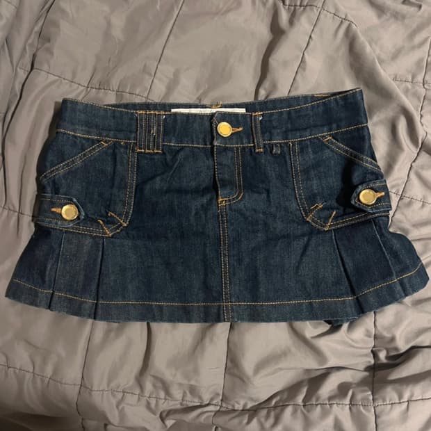 빈티지 Y2K 다크 데님 미니 스커트 마이크로 스커트