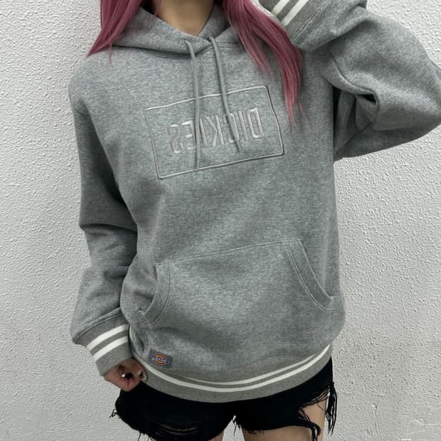 디키즈 그레이 자수 그레이 후드 L