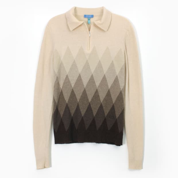 에스까다 스포츠 Escada 앙고라 울 아가일 베이지 칼라 니트