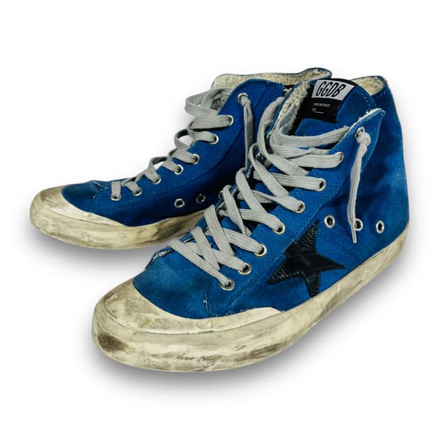 골든 구스 14FW 프란시 블루 스웨이드 하이탑 스니커즈