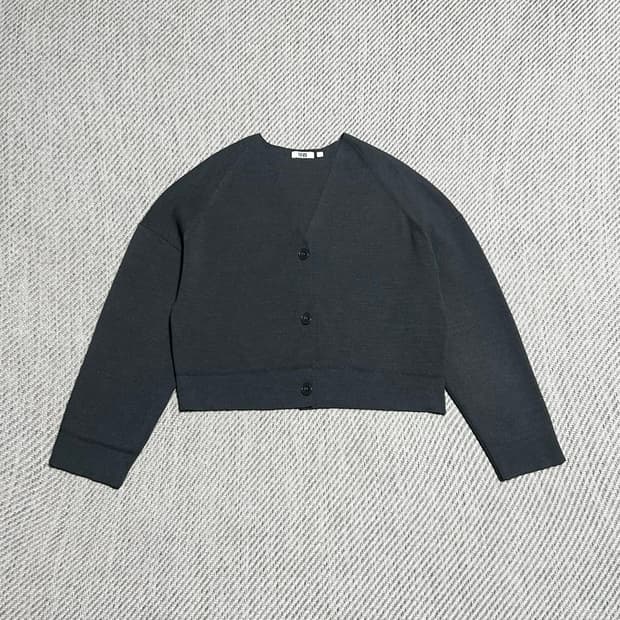 [L] Uniqlo 유니클로 U 크롭 메리노 블렌드 브이넥 가디건