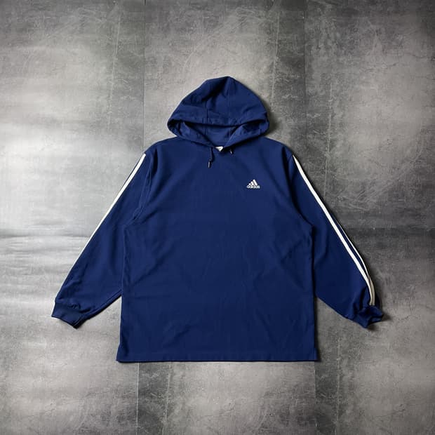 ADIDAS 1990s 아디다스 빈티지 블루 후드티 A00525