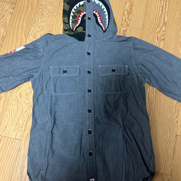 베이프 반녹계 카모 풀오버 셔츠