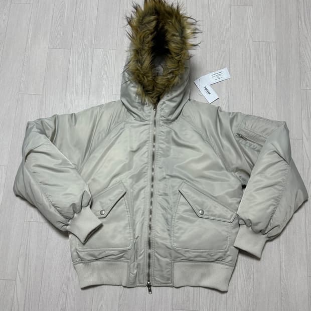 토피 퍼 후드 MA-1 점퍼 아이보리