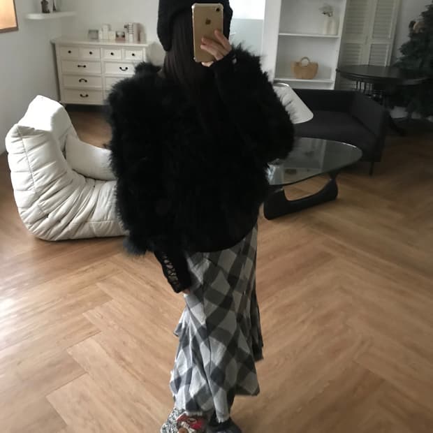 vintage black fur jacket