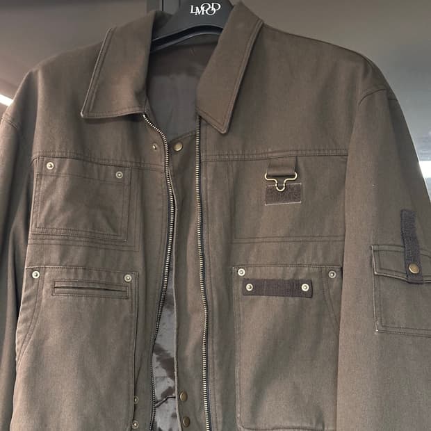 LMOOD 엘무드 워크 포켓 치노 블루종 자켓 브라운 48