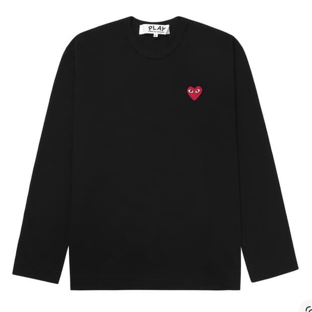 (새상품) 꼼데가르송 롱슬리브 티셔츠 블랙 검정 xxs