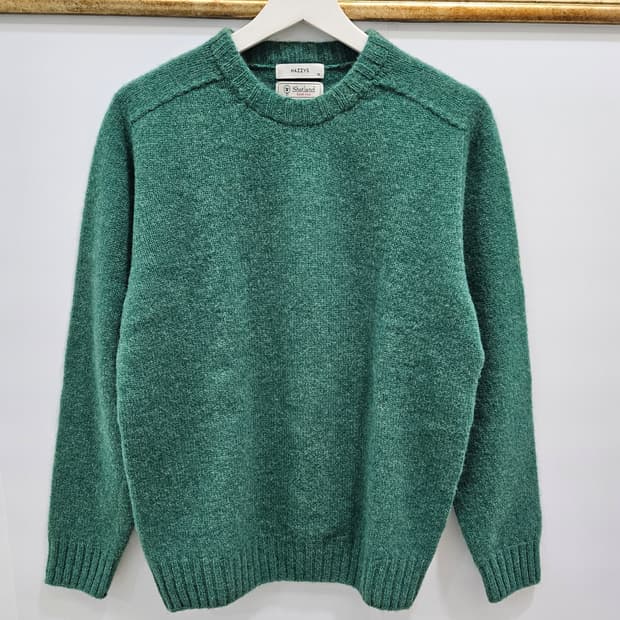헤지스 그린 쉐기독 울 크루넥 니트 95