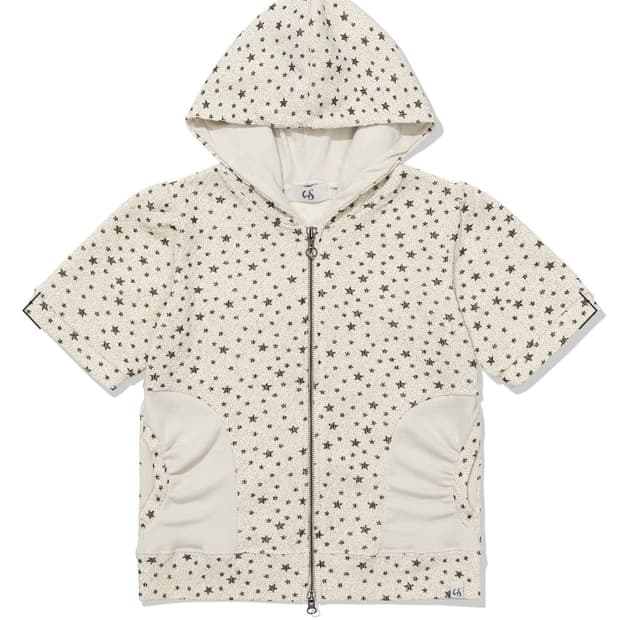어글리 쉐도우 STAR SHIRRING HOODED ZIP-UP(IVOR