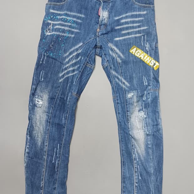 [36] 디스퀘어드2 링클프린팅 타이디바이커진 청바지